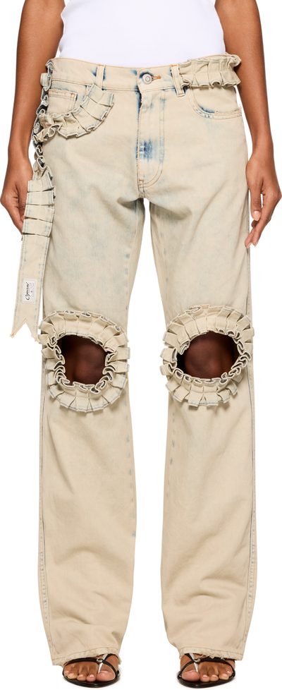 Coperni Ruffled Boyfriend Jeans