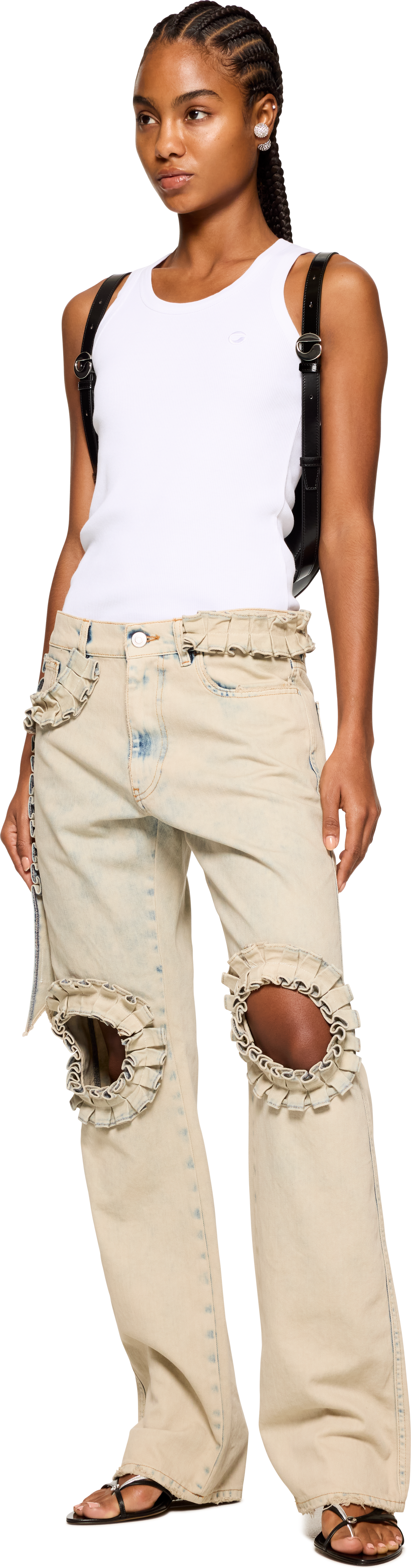 Coperni Ruffled Boyfriend Jeans