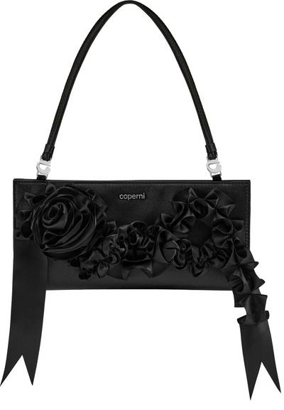 Coperni Pleated Ribbon Satin Pochette Bag