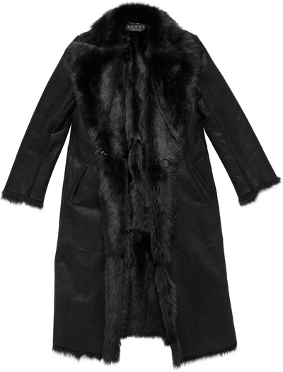 Gucci By Tom Ford Faux Fur Trench Coat