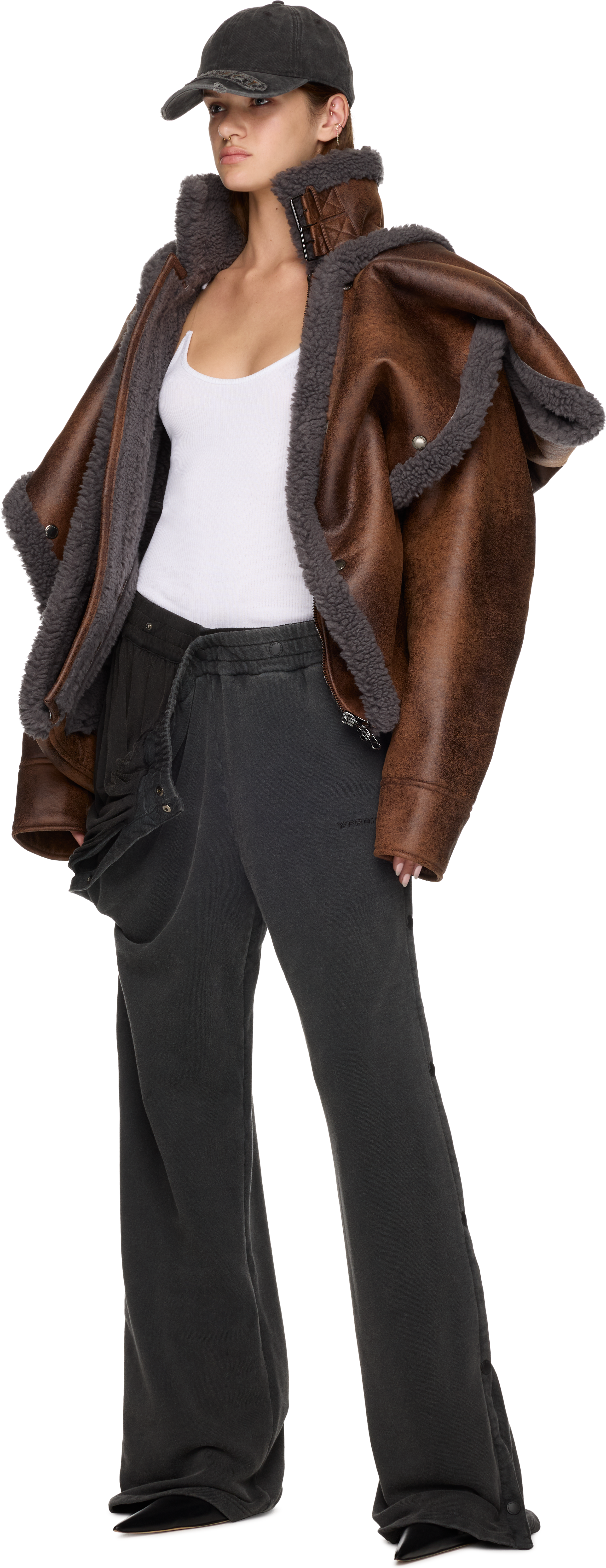 Y/Project Snap Off Panel Hood Aviator Jacket