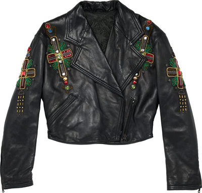 Gianni Versace Byzantine Embellished Leather Jacket