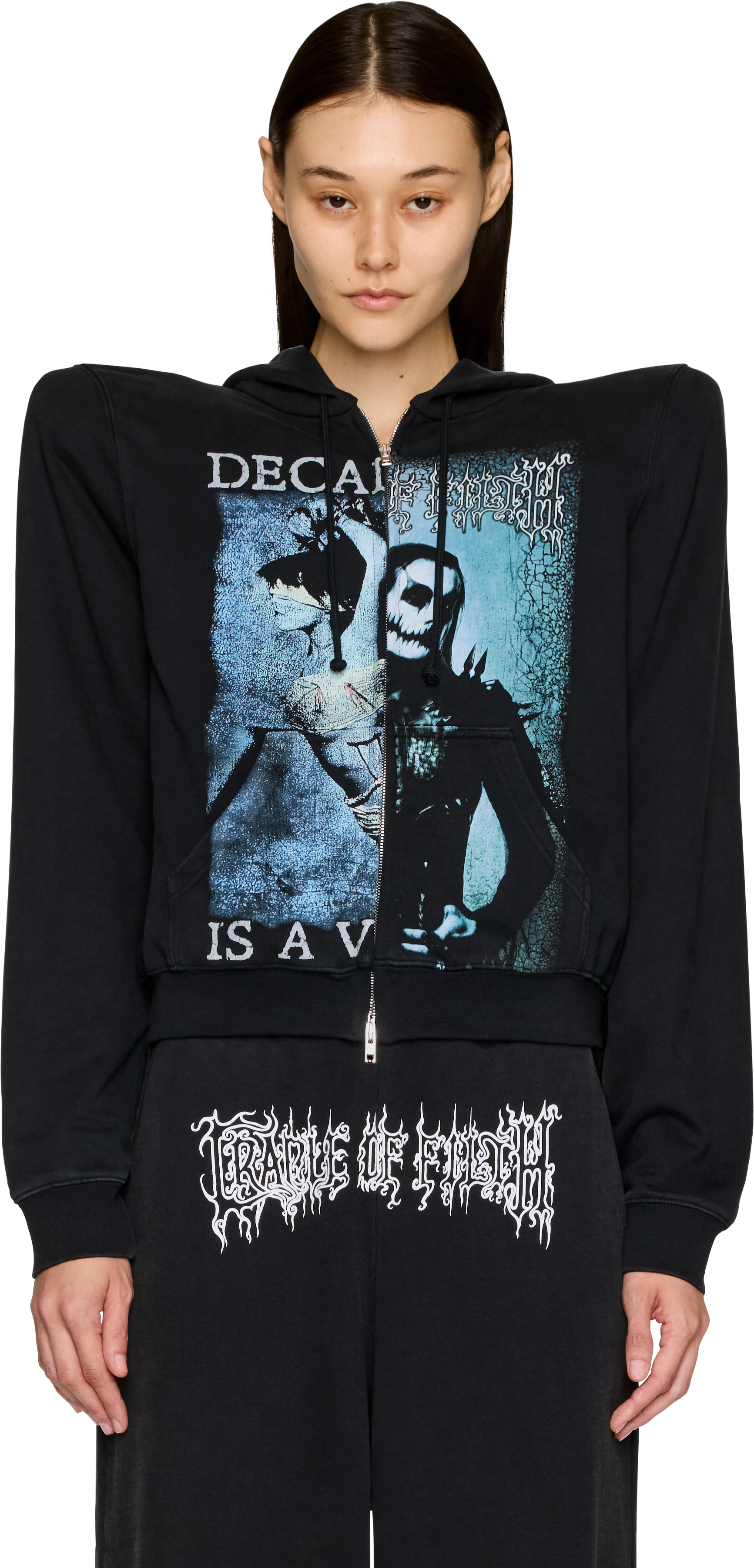Picture of Cradle of Filth Cut-Up Extreme Shoulder Zip-Up Hoodie