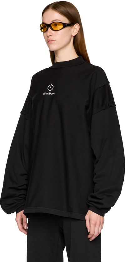 VETEMENTS Shut Down' Embroidered Reworked Longsleeve T-Shirt