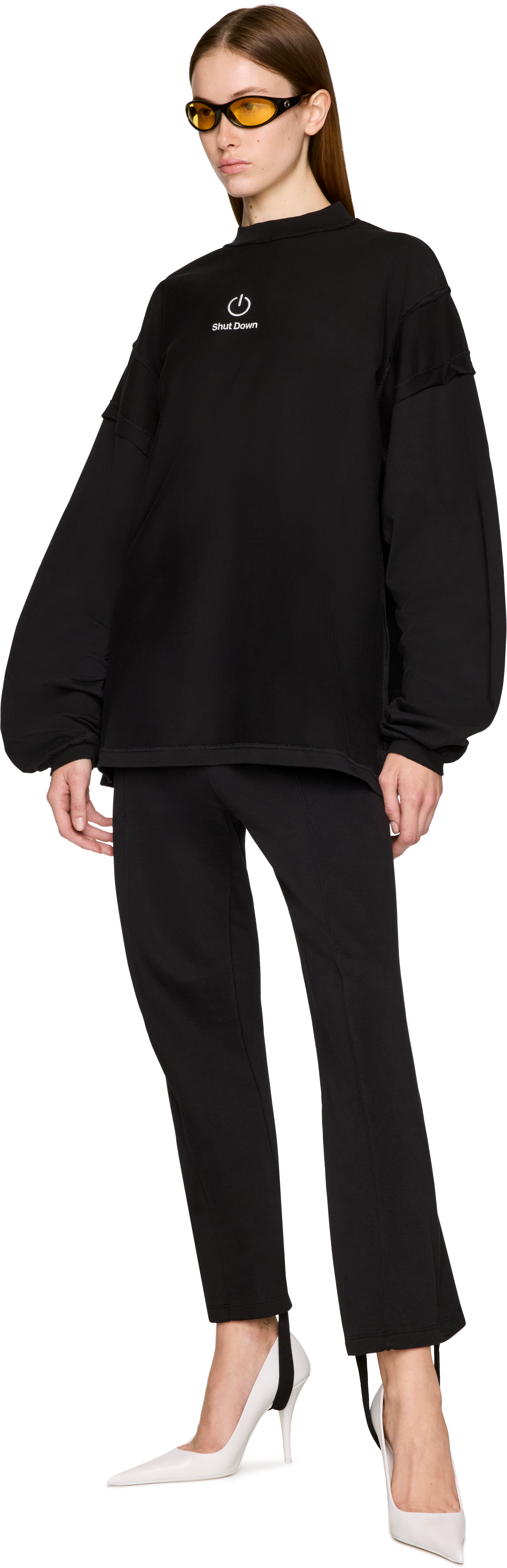 VETEMENTS Shut Down' Embroidered Reworked Longsleeve T-Shirt