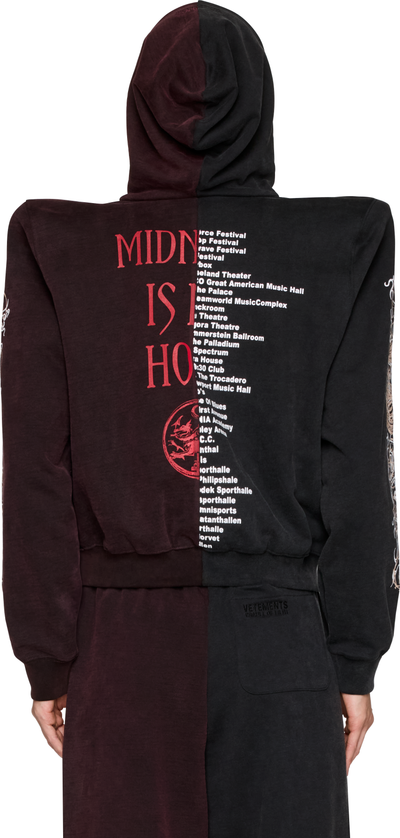 VETEMENTS Cradle of Filth Cut-Up Extreme Shoulder Zip-Up Hoodie