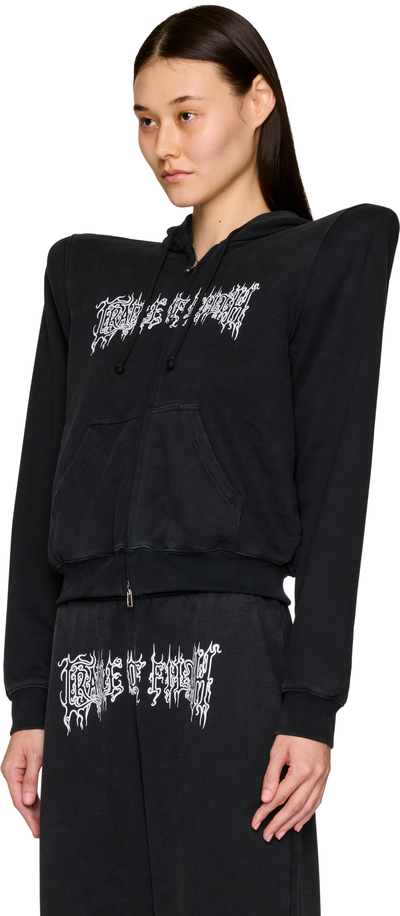 VETEMENTS Cradle of Filth Logo Extreme Shoulder Zip-Up Hoodie