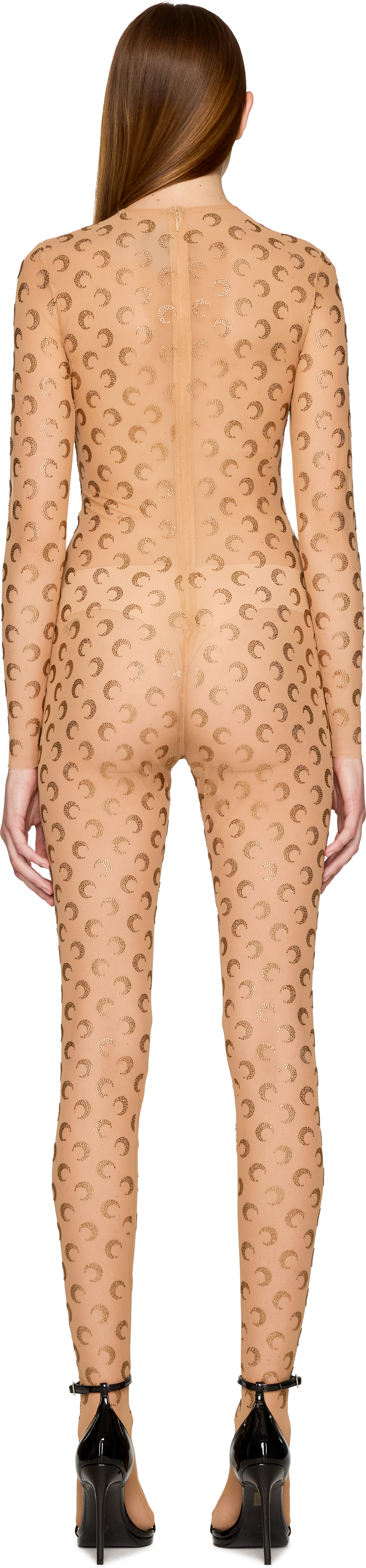 Marine Serre Couture Recycled Moon Strass Jersey Catsuit
