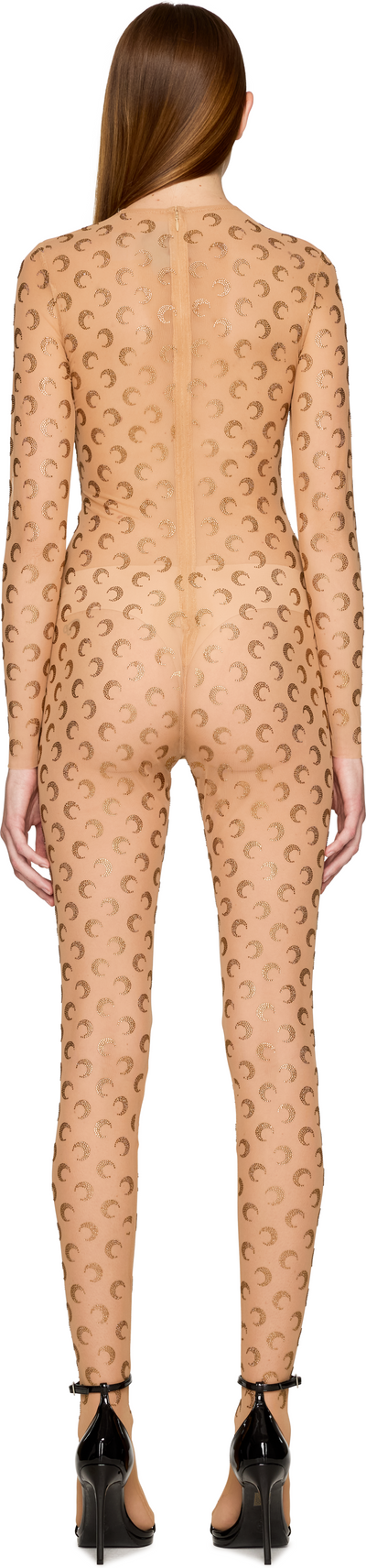 Marine Serre Couture Recycled Moon Strass Jersey Catsuit