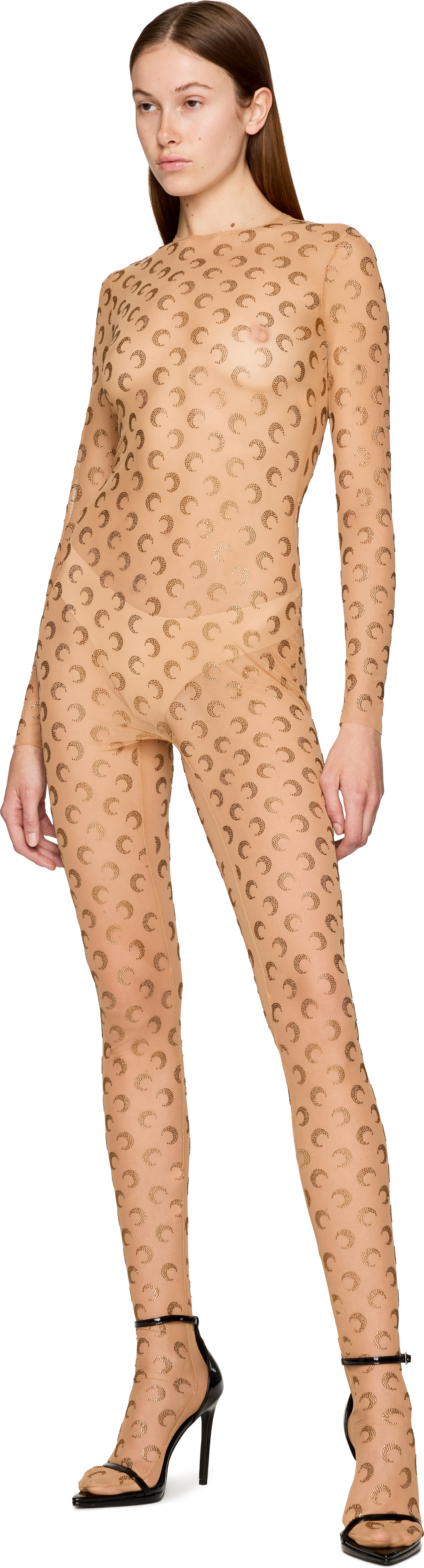 Marine Serre Couture Recycled Moon Strass Jersey Catsuit
