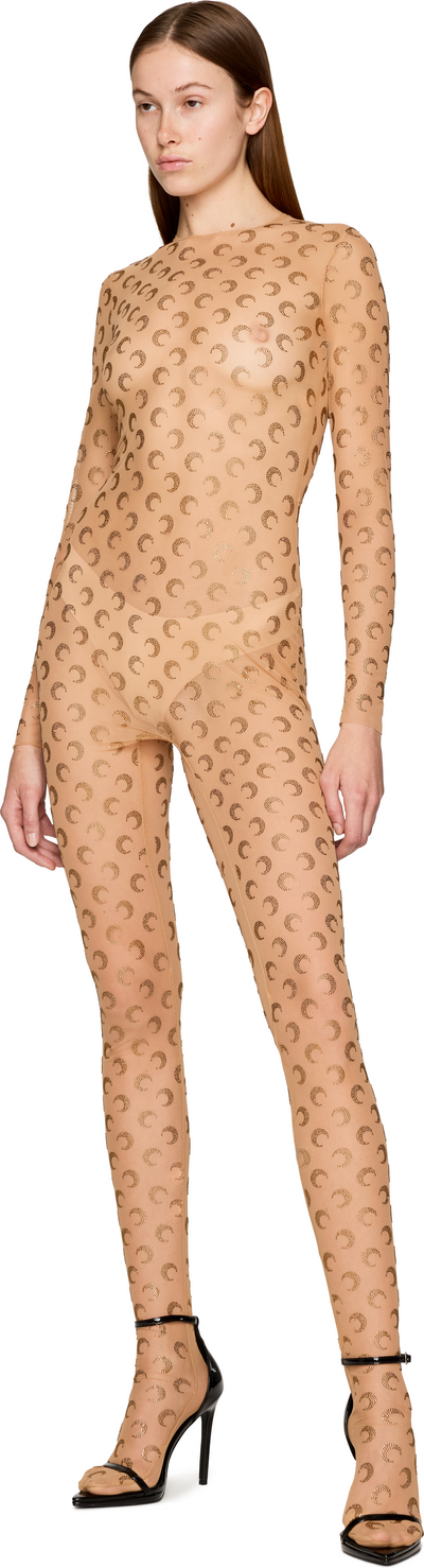 Marine Serre Couture Recycled Moon Strass Jersey Catsuit