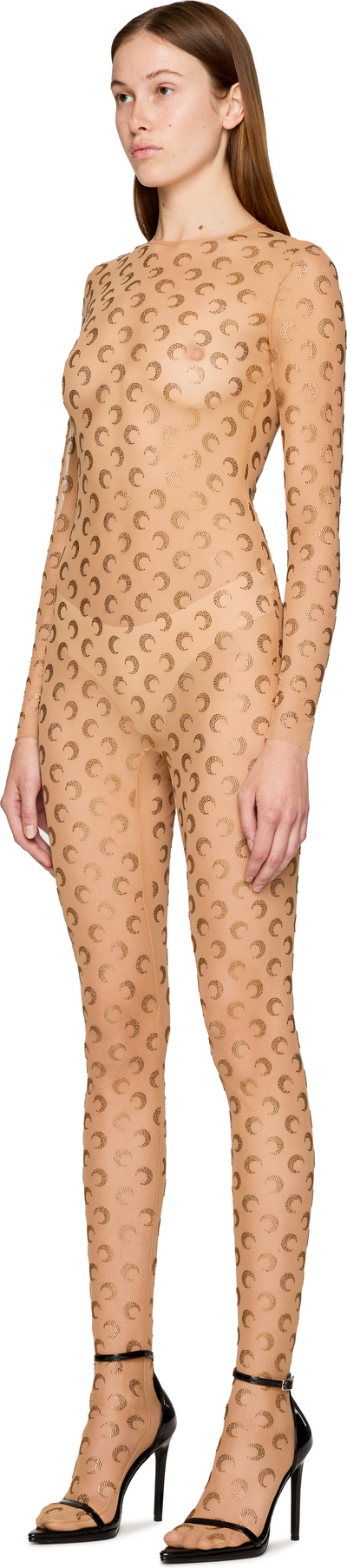 Marine Serre Couture Recycled Moon Strass Jersey Catsuit