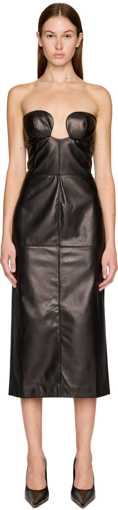 Nensi Dojaka Elsa Nappa Leather Midi Dress