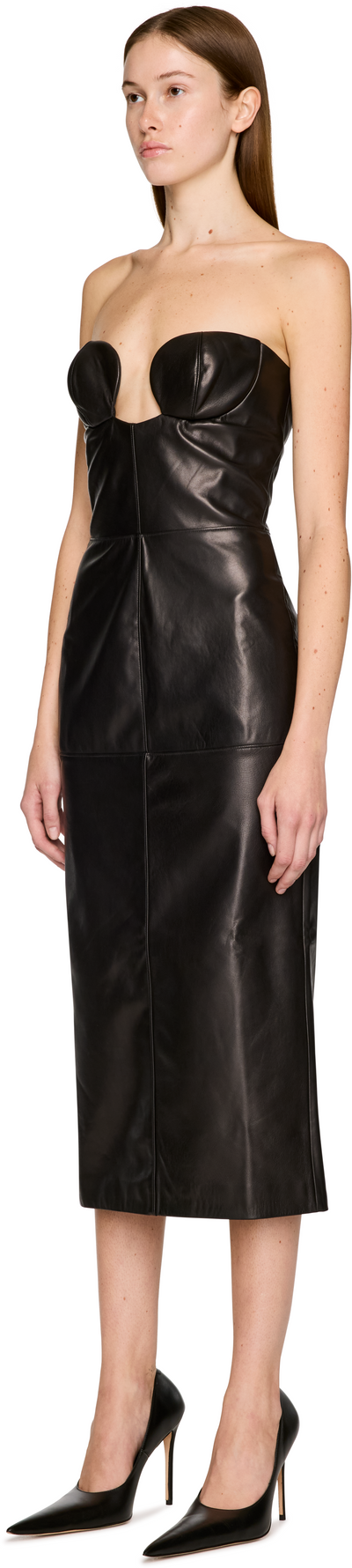 Nensi Dojaka Elsa Nappa Leather Midi Dress