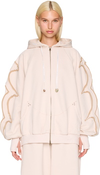 Picture of Oversized Patchwork Ribbon Zip Hoodie