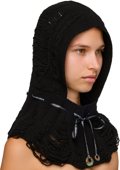 Rui Laddering Wool Ribbon Hood Balaclava