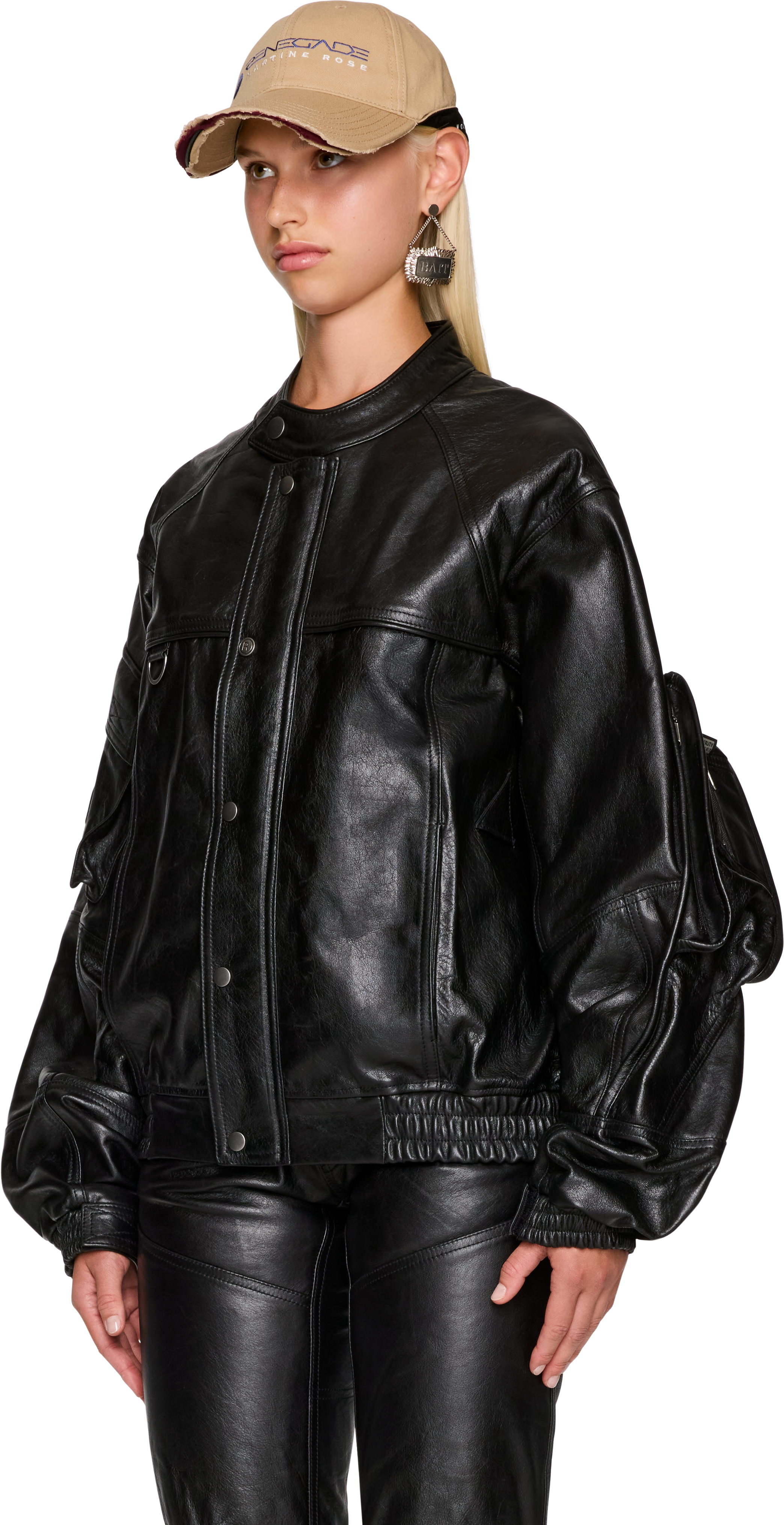 Martine Rose Bumbag Leather Jacket