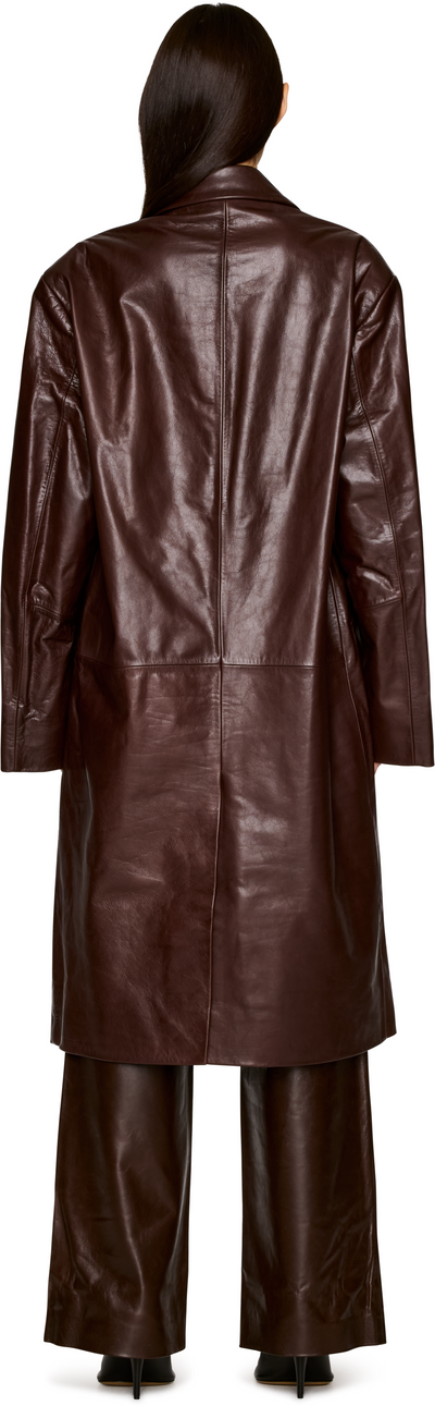 Entire Studios Single Breasted Leather Coat