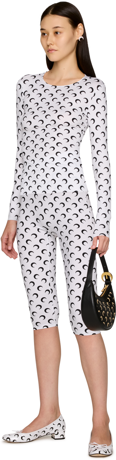 Marine Serre Recycled Moon Jersey Second Skin Crewneck T-Shirt