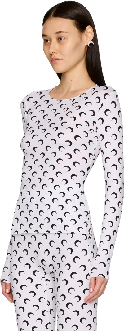 Marine Serre Recycled Moon Jersey Second Skin Crewneck T-Shirt