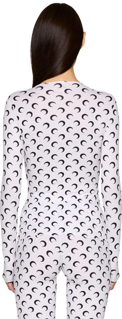 Marine Serre Recycled Moon Jersey Second Skin Crewneck T-Shirt