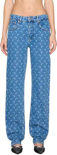 Picture of Moon Laser Blue Wash Denim Straight Jeans