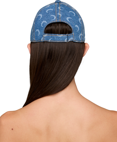 Marine Serre Moon Laser Denim Baseball Cap
