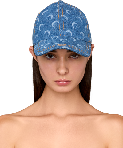 Marine Serre Moon Laser Denim Baseball Cap