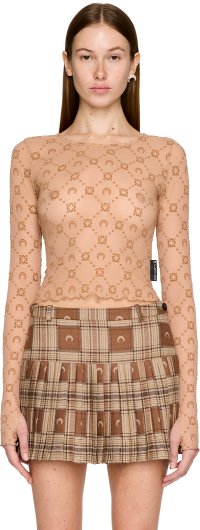 Marine Serre Recycled Mesh Flock Second Skin Cropped Top