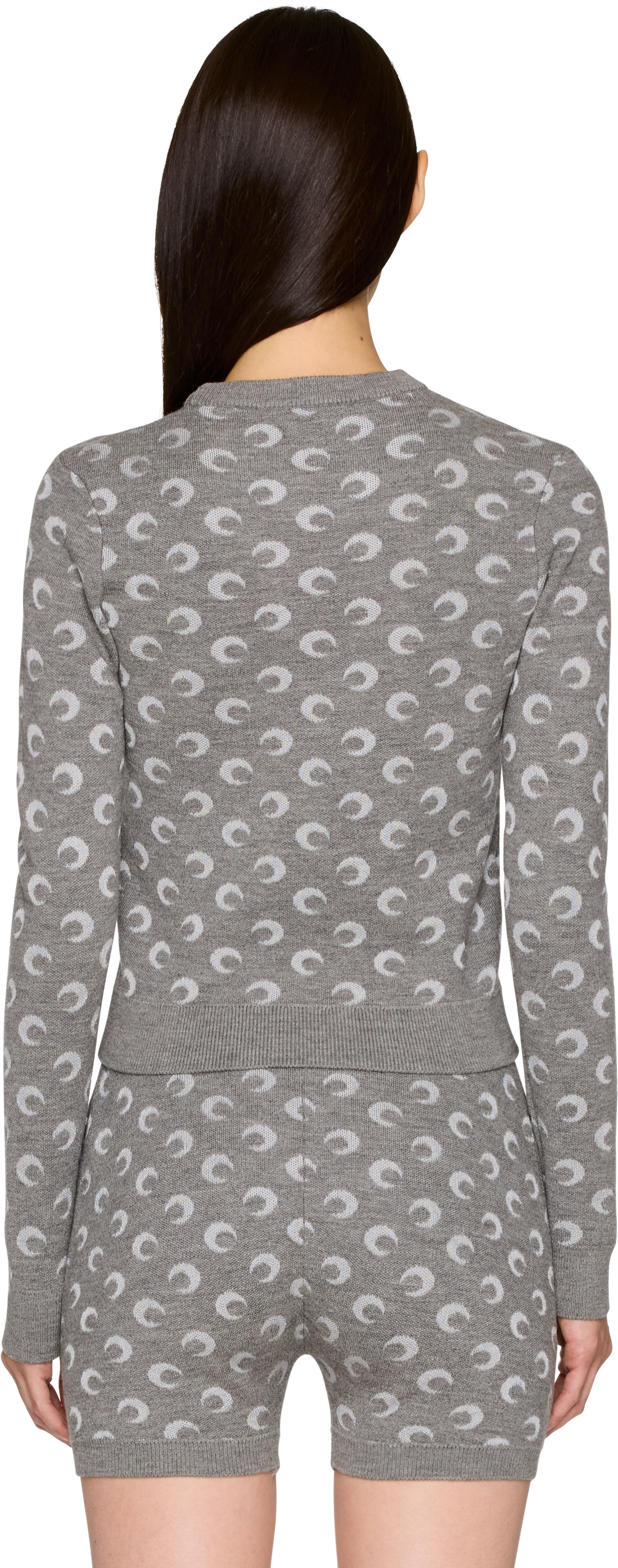 Marine Serre Moon Jacquard Knit Fitted Sweater