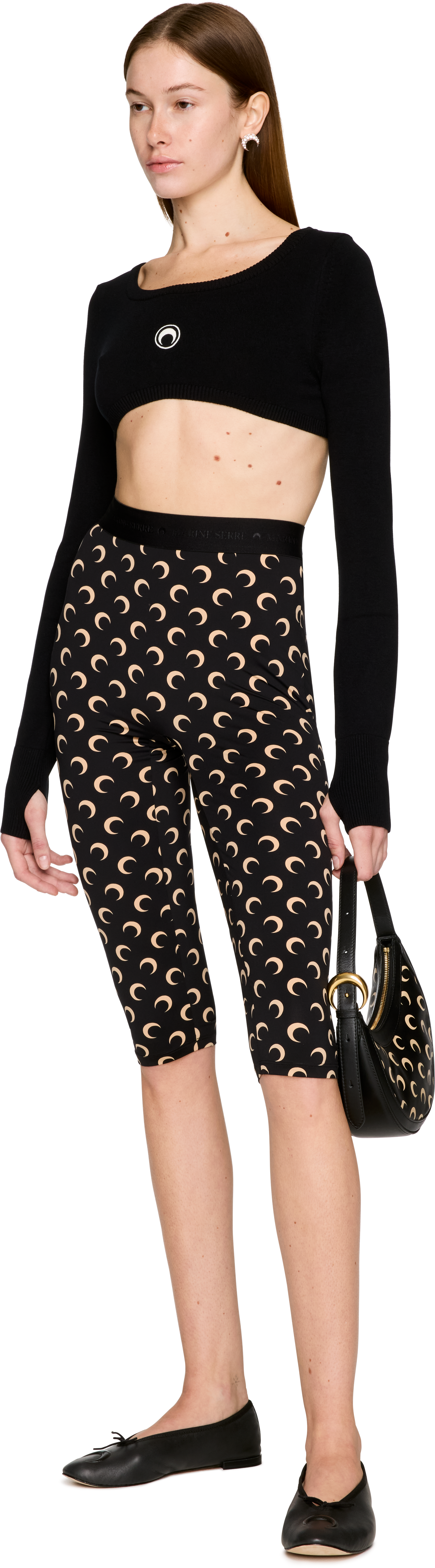 Marine Serre Recycled Moon Jersey Capri Leggings