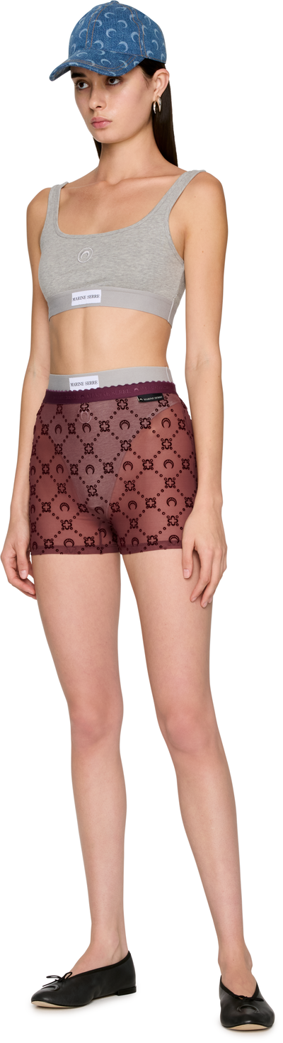 Marine Serre Moonogram Mesh Flock Biker Shorts