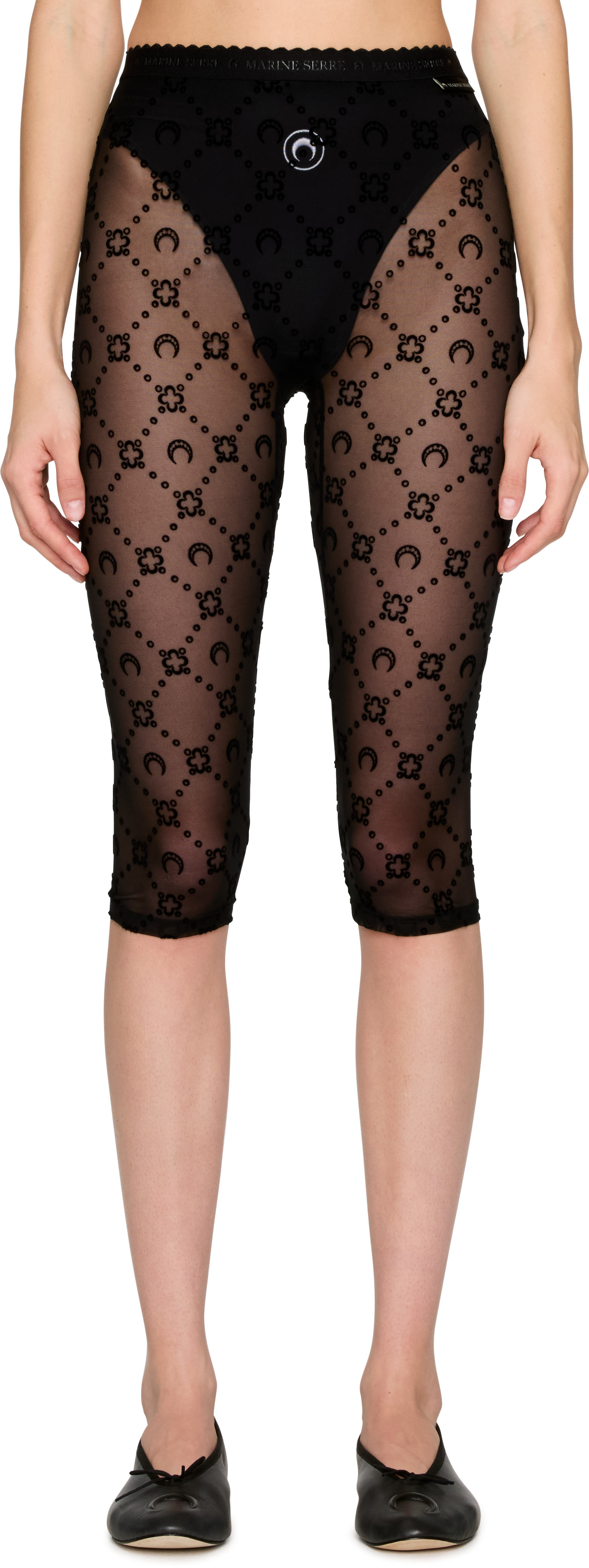 Picture of Moonogram Mesh Flock Capri Leggings