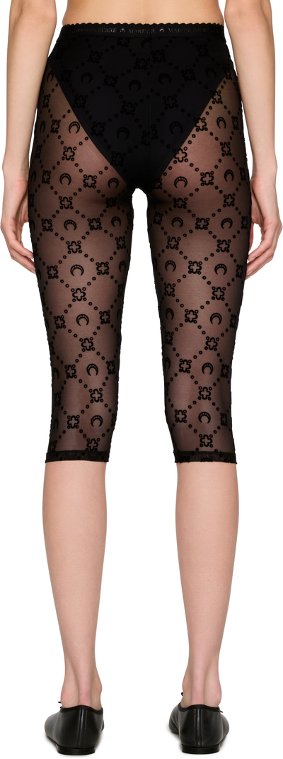 Marine Serre Moonogram Mesh Flock Capri Leggings