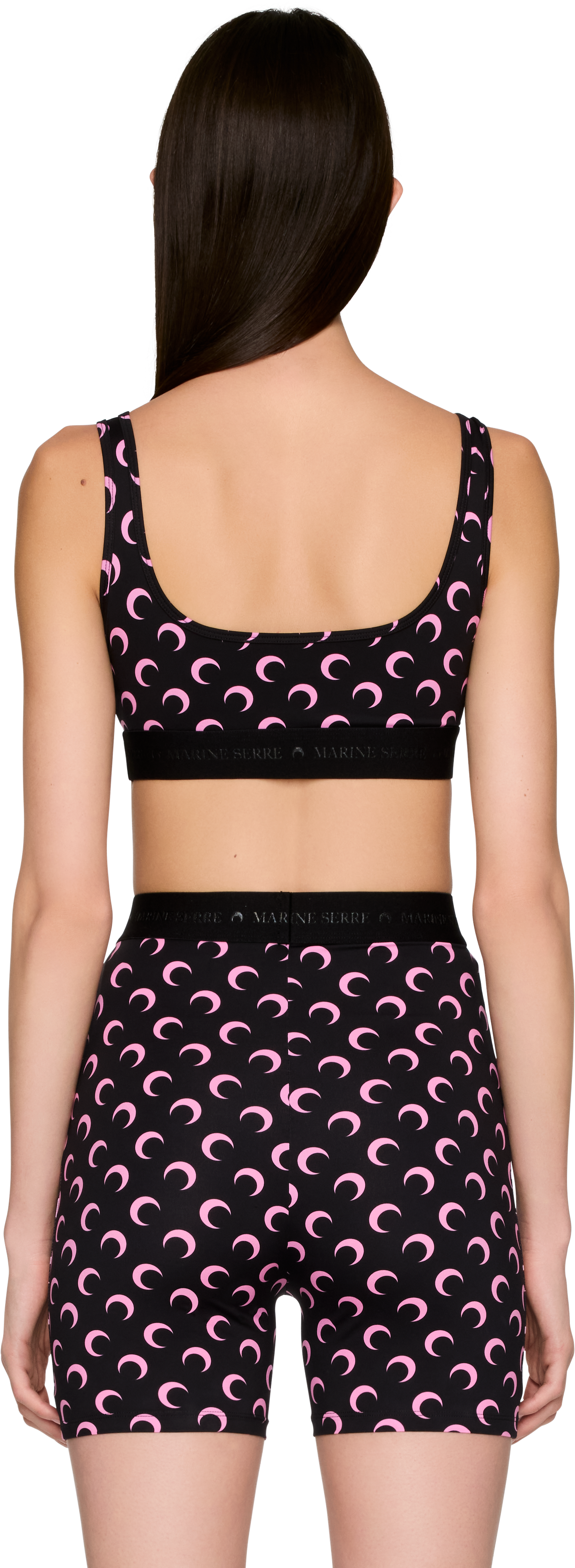 Marine Serre Moon Printed Jersey Sport Bra