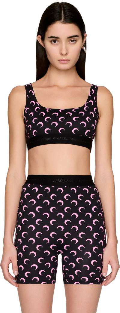 Marine Serre Moon Printed Jersey Sport Bra