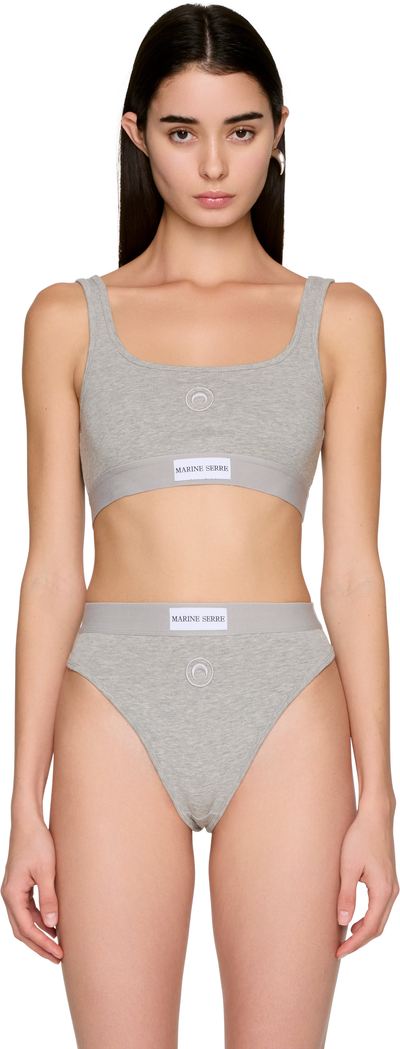 Marine Serre Moon Logo Stretched Jersey Sport Bra