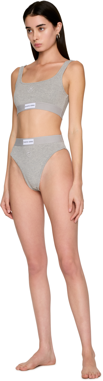 Marine Serre Moon Logo Stretched Jersey Sport Bra