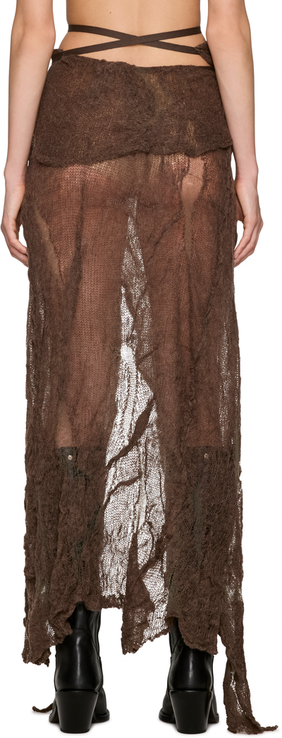 Ann Demeulemeester Philomien Asymmetric Knitted Wrap Maxi Skirt