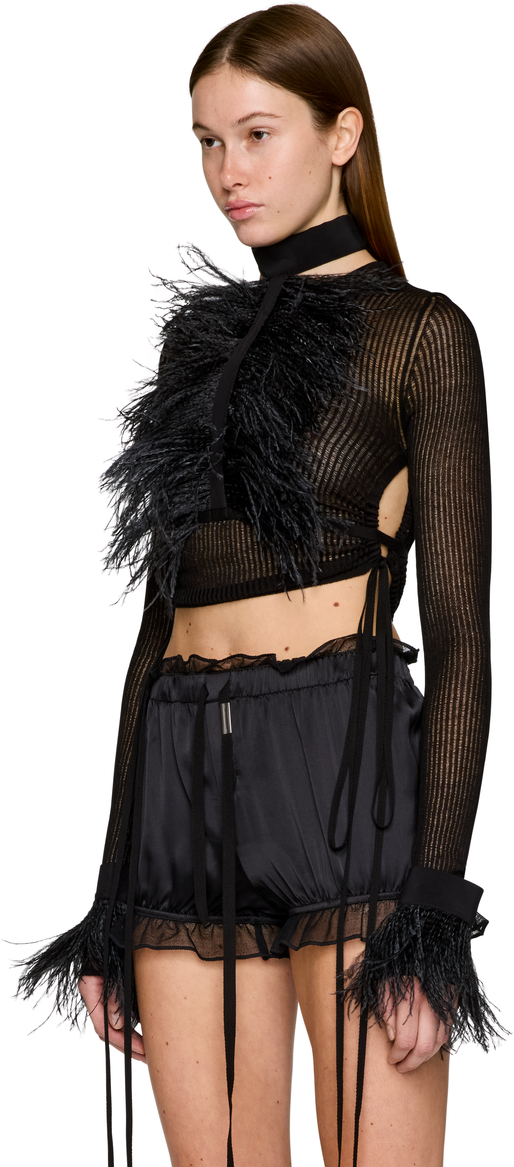 Ann Demeulemeester Bets High Neck Feather Collar