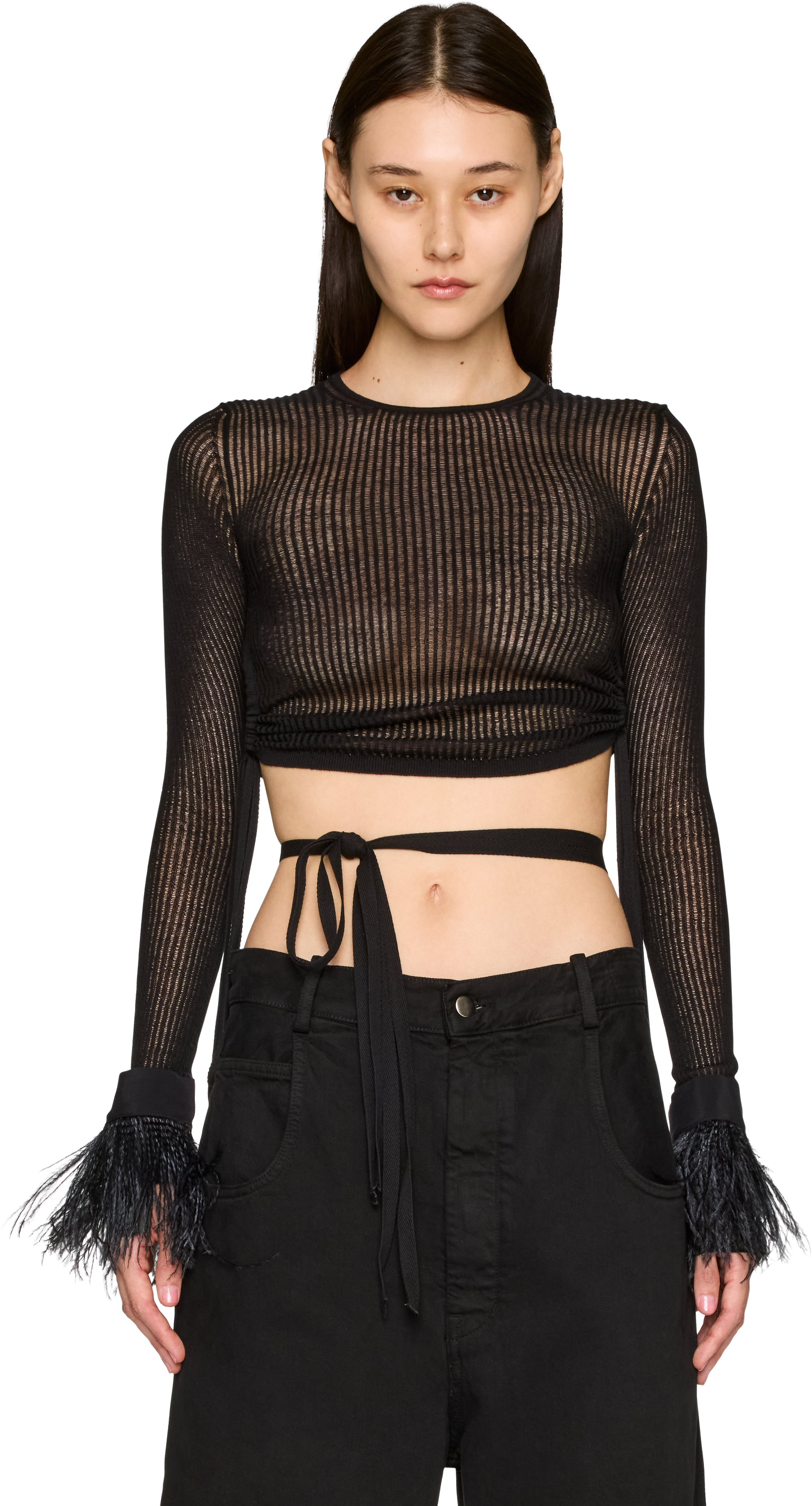 Ann Demeulemeester Vaya Frisee Feather Cuffs