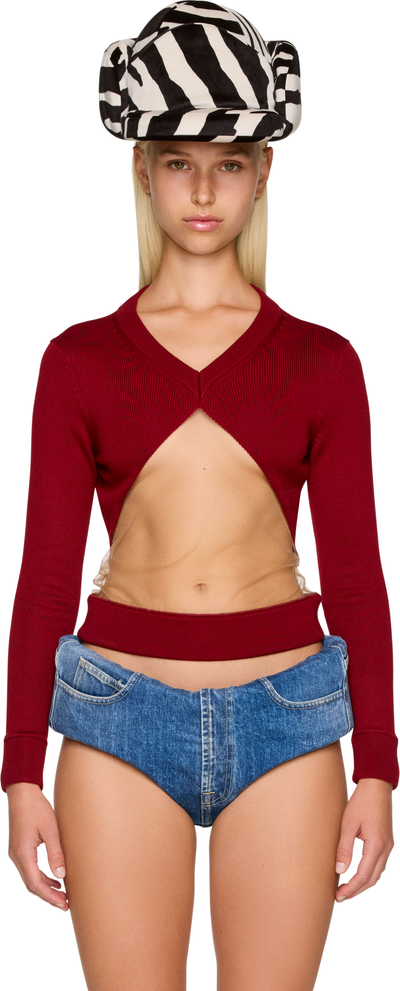 Duran Lantink Triangle Floating Knit V-Neck Sweater
