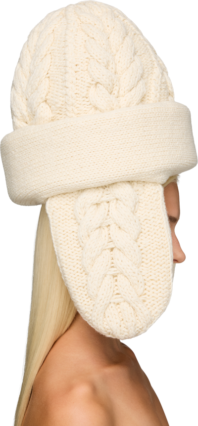 Duran Lantink Padded Ear Muff Cable Knitted Hat