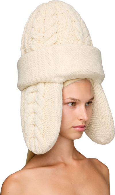 Duran Lantink Padded Ear Muff Cable Knitted Hat