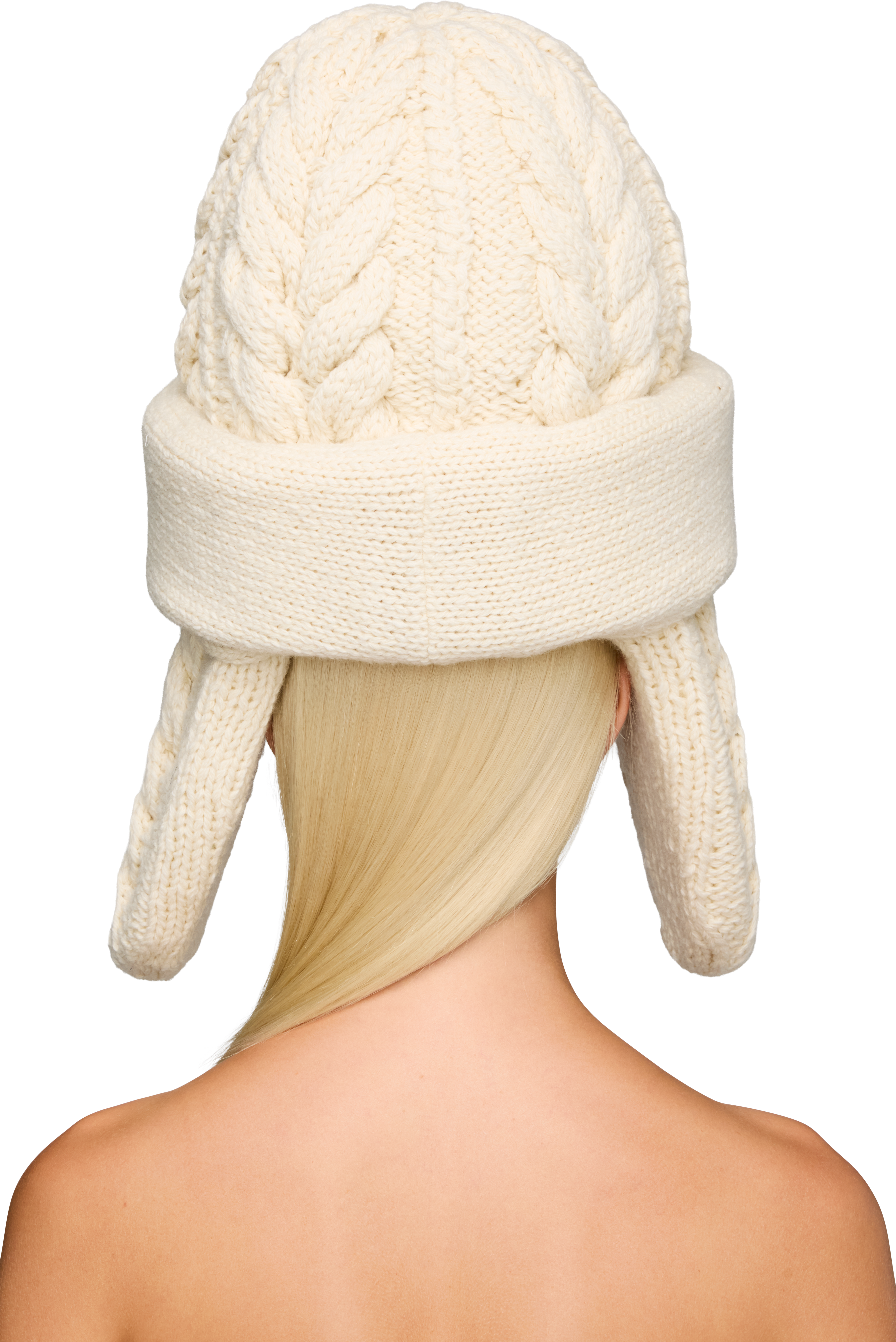 Duran Lantink Padded Ear Muff Cable Knitted Hat