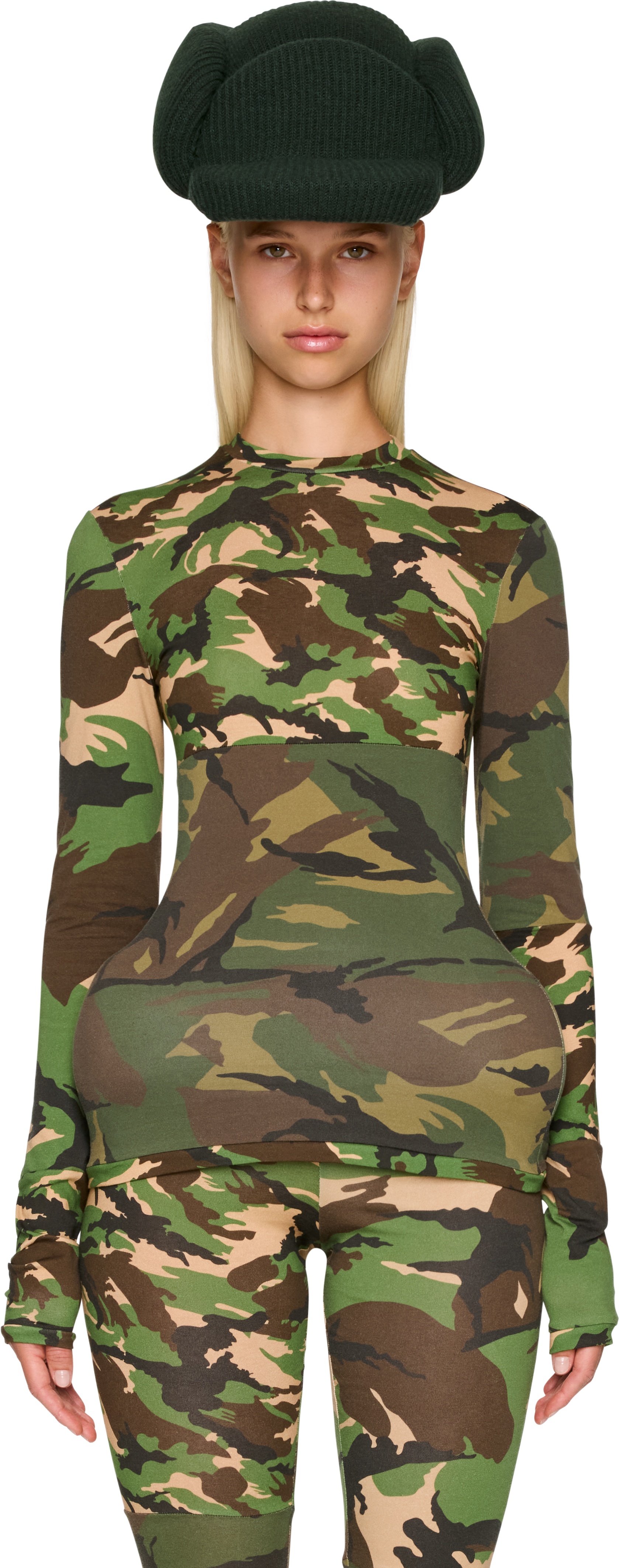 Duran Lantink Patchwork Camo Jersey Long Sleeve Top