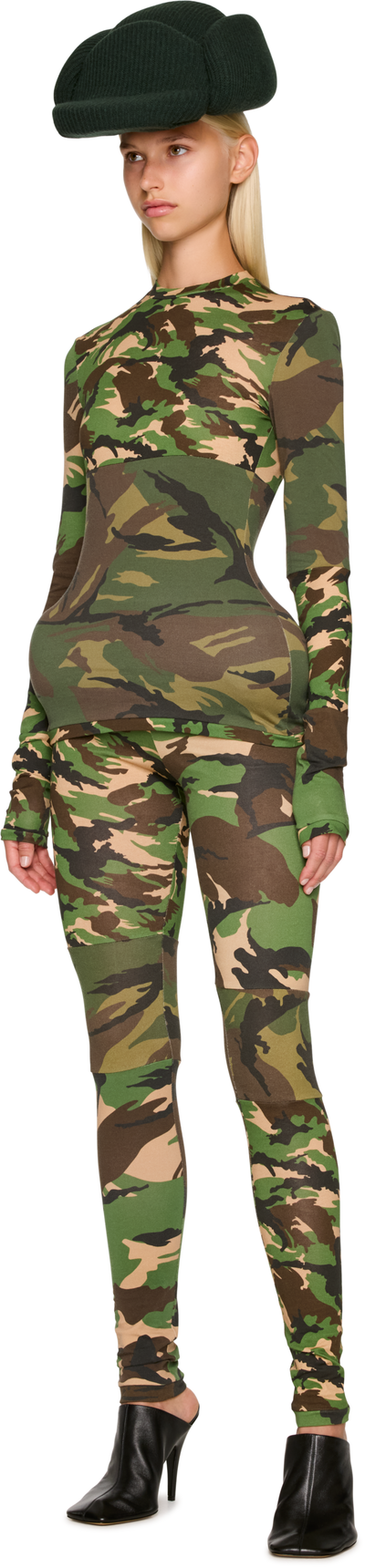 Duran Lantink Patchwork Camo Jersey Long Sleeve Top