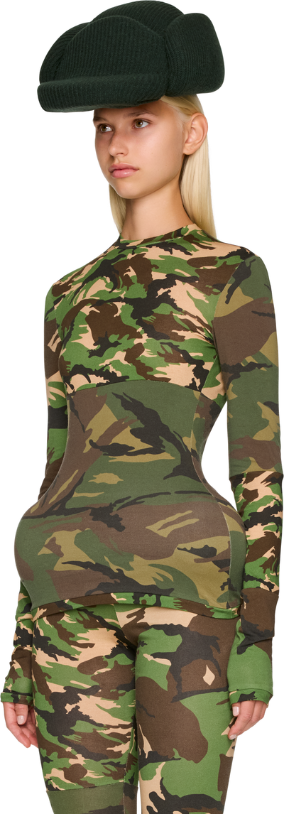 Duran Lantink Patchwork Camo Jersey Long Sleeve Top