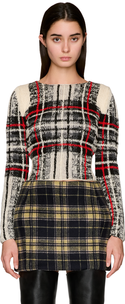 Duran Lantink Hand Knitted Tartan Top Sweater