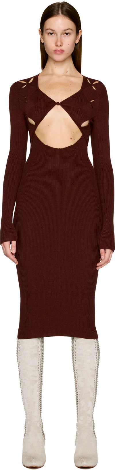 Isa Boulder Argyle Open Midi Dress